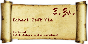 Bihari Zsófia névjegykártya