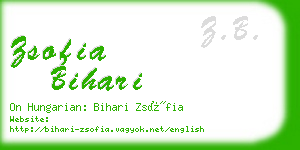 zsofia bihari business card